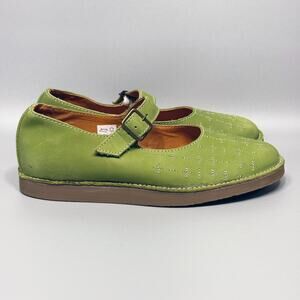 GUDRUN SJODEN SHOES Womens Size 39 US 8.5 GREEN LEATHER